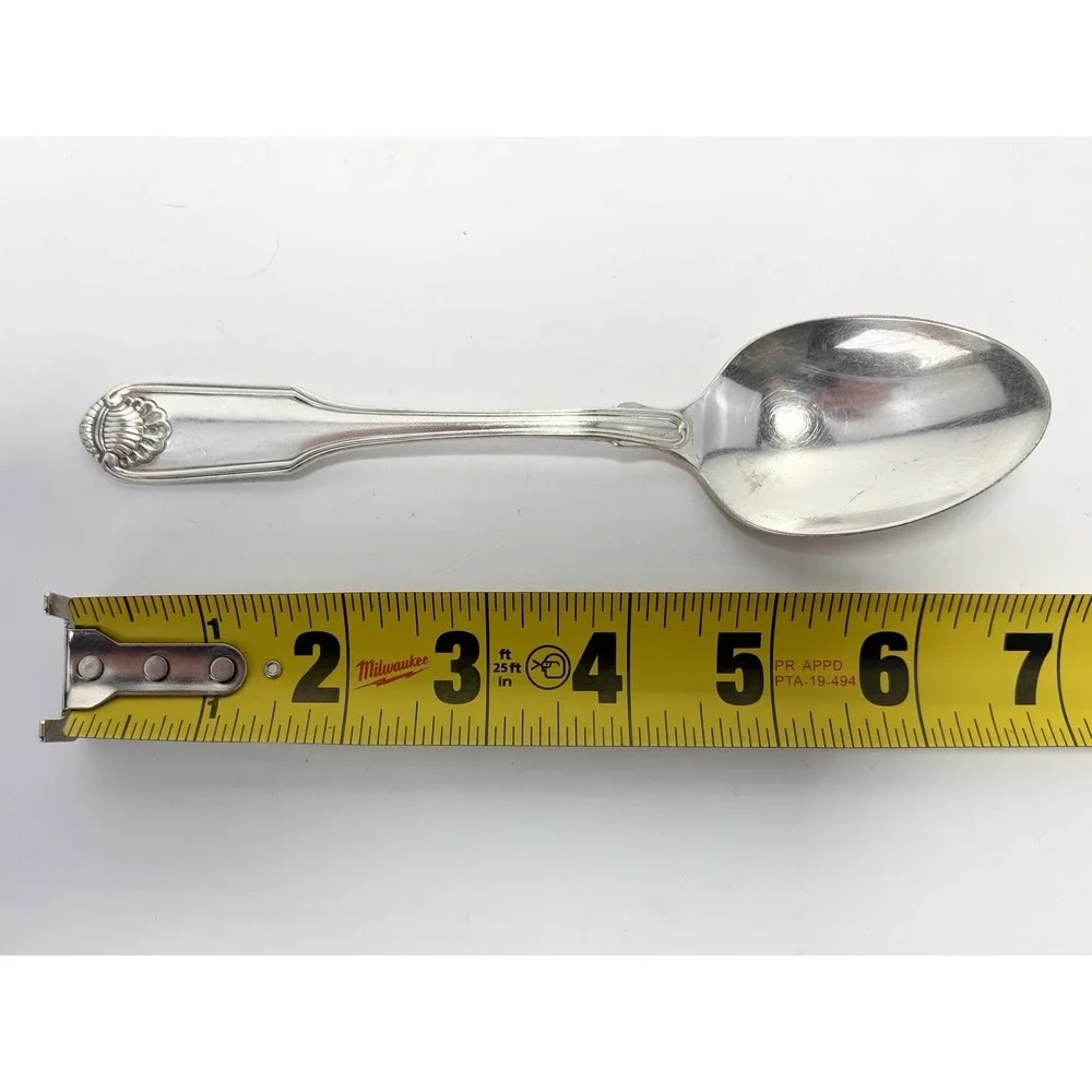 Oneida Community Cube Silver Shell 1978 Silverplate Soup Spoons Set of 6 Good